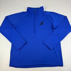 The North Face Mens Size L Mountain Peaks 1/4 zip Fleece Jacket Blue *Logo